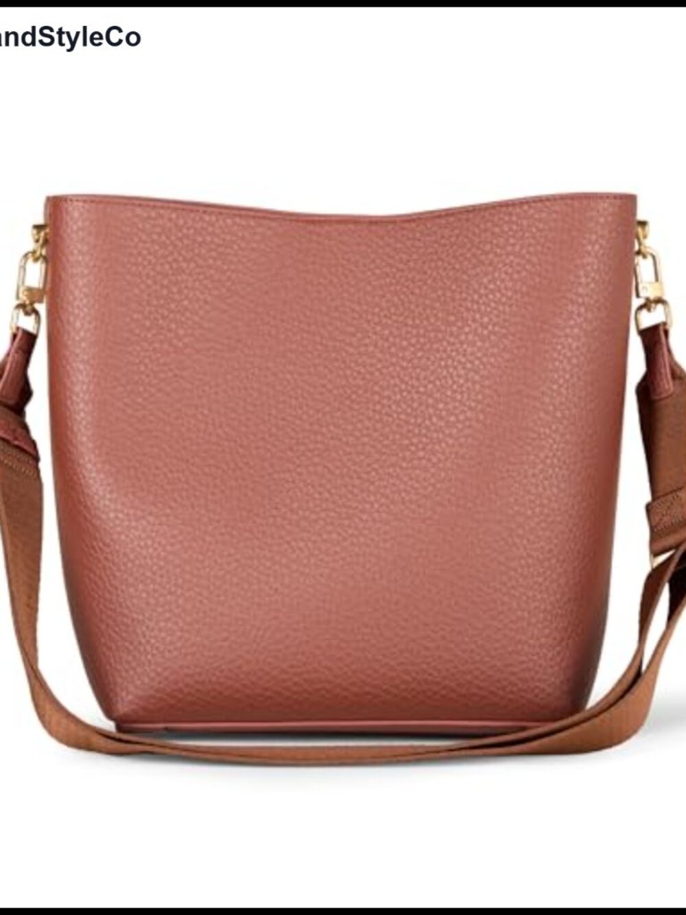 Women's Soft Vegan Leather Bucket Bag Crossbody Shoulder Handbag